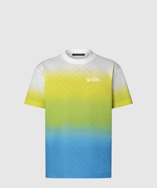 [LOUIS VUITTON-루이비통]다미에 그라디언트 자카드 코튼 티셔츠 1AGTS5