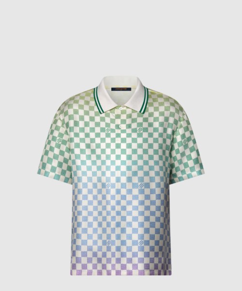 [LOUIS VUITTON-루이비통]다미에 그라디언트 프린티드 실크 폴로 셔츠 1AGTPV