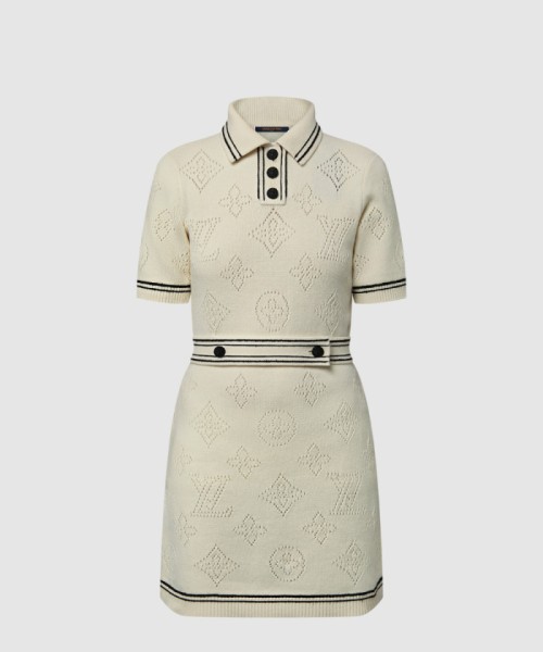 [LOUIS VUITTON-루이비통]스트라이프 액센트 니트 폴로 드레스 1AHJFE