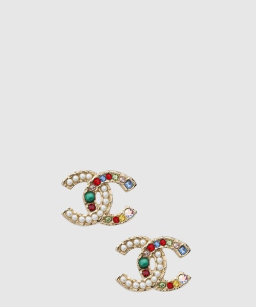 [CHANEL-샤넬]큐빅 진주 귀걸이 AB8257