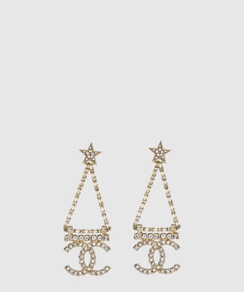 [CHANEL-샤넬]메탈 큐빅 별 귀걸이 AB8068