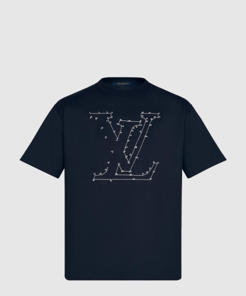 [LOUIS VUITTON-루이비통]스티치 프린트 앤드 엠브로이더드 티셔츠 1A96L0