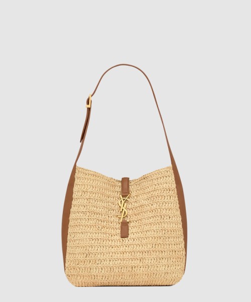 [SAINT LAURENT-생로랑]라피아 및 가죽 소재의 유연한 le 5 à 7 스몰백 823812