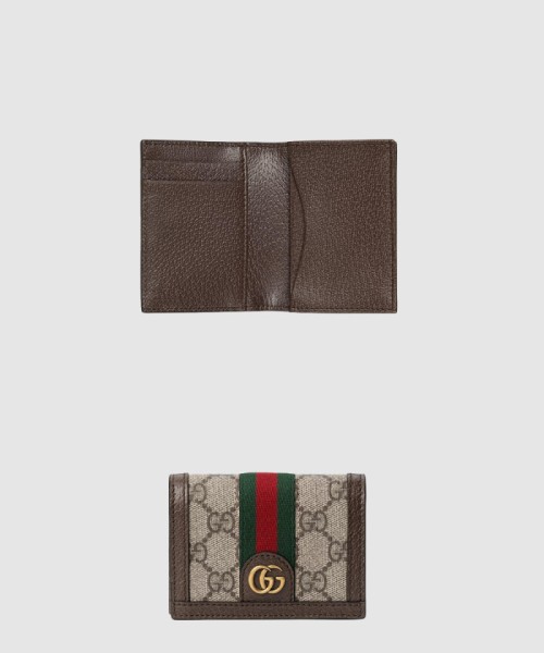 [GUCCI-구찌]금장 로고 오피디아 GG 카드지갑 734940