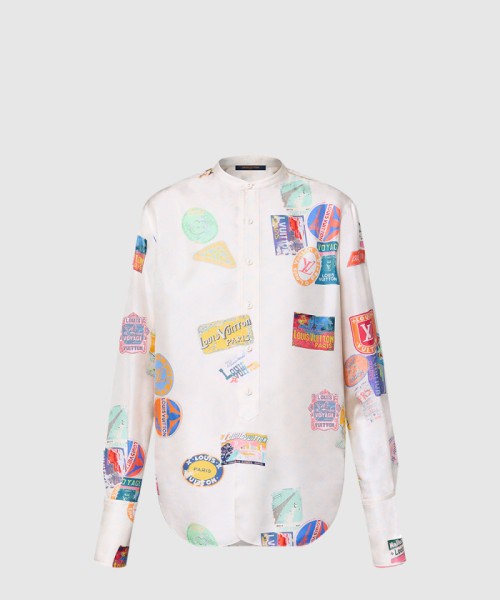 [LOEWE-로에베]마히나 패치 실크 셔츠