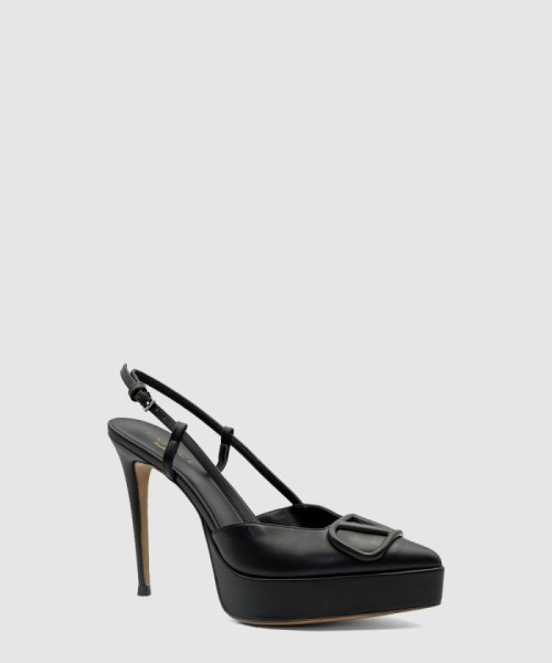 [VALENTINO-발렌티노]버클 디테일 슬링백 플랫폼 힐