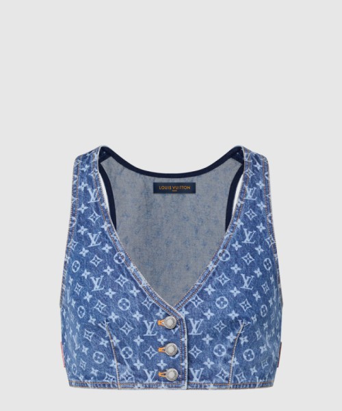 [LOUIS VUITTON-루이비통]모노그램 데님 크롭 톱 1AHIA2