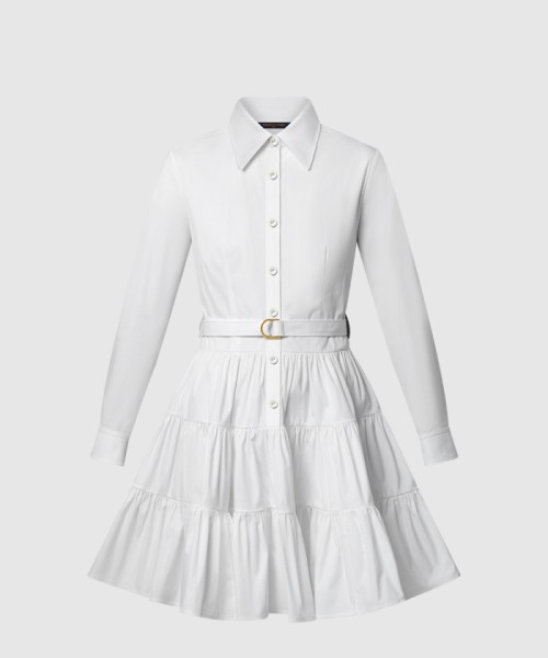 [LOUIS VUITTON-루이비통]벨티드 티어드 셔츠 드레스 1AIAP4
