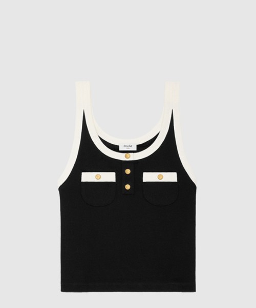 [CELINE-셀린느]크롭 탱크 탑 코튼 저지 RX03A0