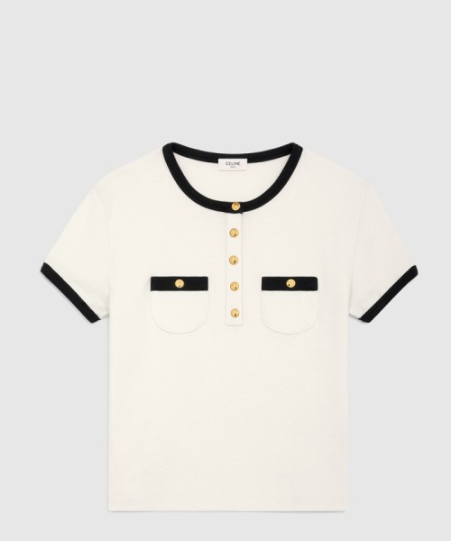 [CELINE-셀린느]크롭 티셔츠 코튼 저지 RX07H0