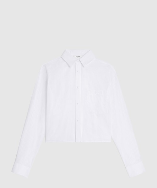 [CELINE-셀린느]크롭 셔츠 스트라이프 코튼 2C8370