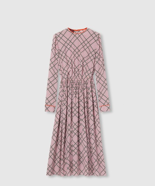 [GUCCI-구찌]프린트 멀버리 실크 드레스 813262