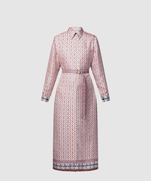 [LOUIS VUITTON-루이비통]스카프 프린트 셔츠 드레스 1AHHYX