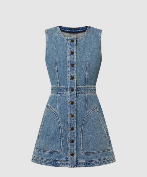 [LOUIS VUITTON-루이비통]버튼 프론트 데님 드레스 1AHHS0