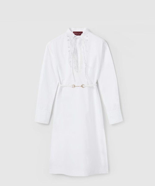 [GUCCI-구찌]자수 코튼 포플린 셔츠 드레스 832027