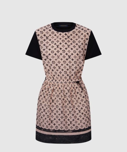 [LOUIS VUITTON-루이비통]모노그램 프론트 드로스트링 드레스 1AIAYN