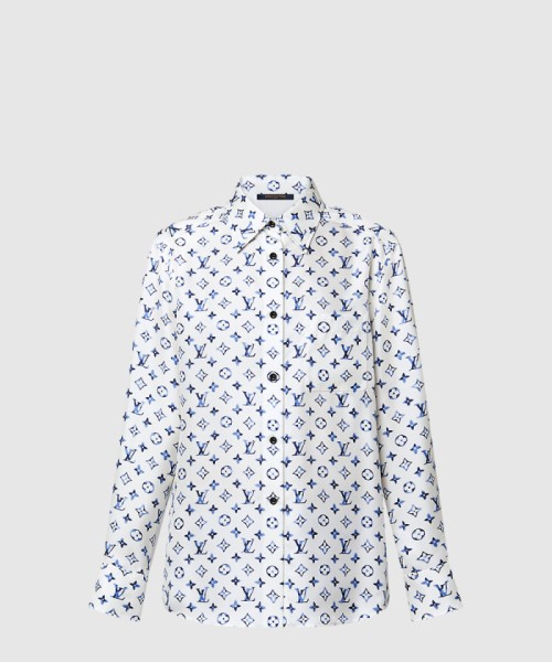 [LOUIS VUITTON-루이비통]아쿠아렐 모노그램 실크 셔츠 1AHGW8