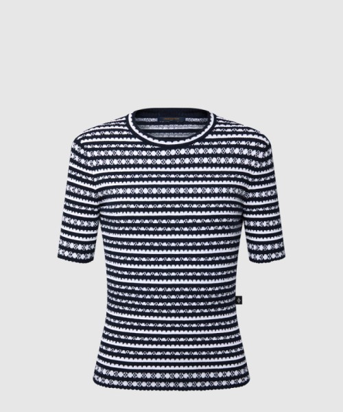 [DIOR-디올]스캘럽 스트라이프 니트 톱 1AHJ14