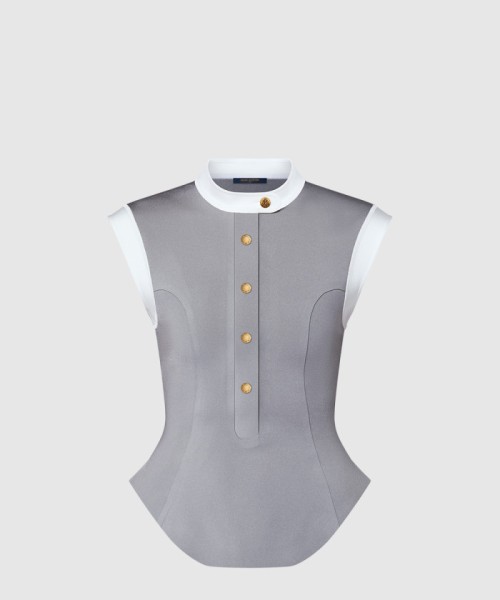 [LOUIS VUITTON-루이비통]테크니컬 저지 컬러 블록 페플럼 탑 1AGNQ6