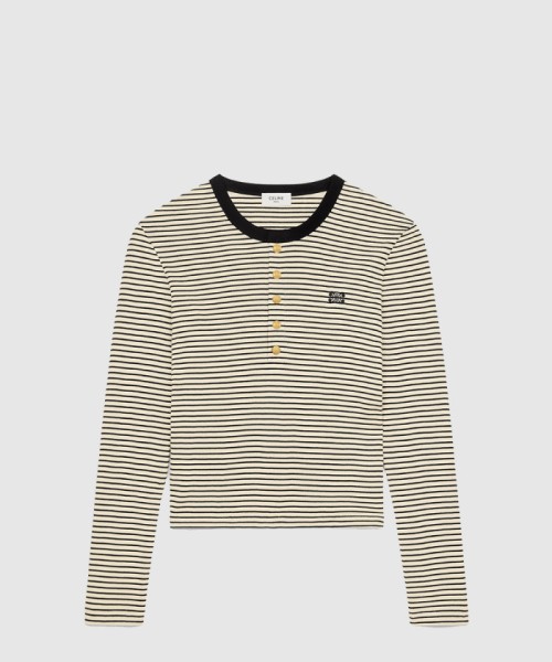 [CELINE-셀린느]트리옹프 티셔츠 스트라이프 코튼 RX03H0