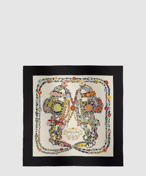 [HERMES-에르메스]'화려한 말고삐 꽃판' 스카프 90