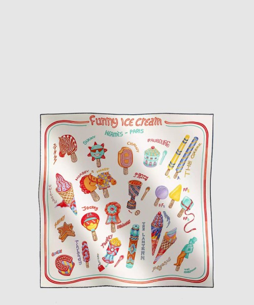 [HERMES-에르메스]Funny Ice Cream 스카프 90