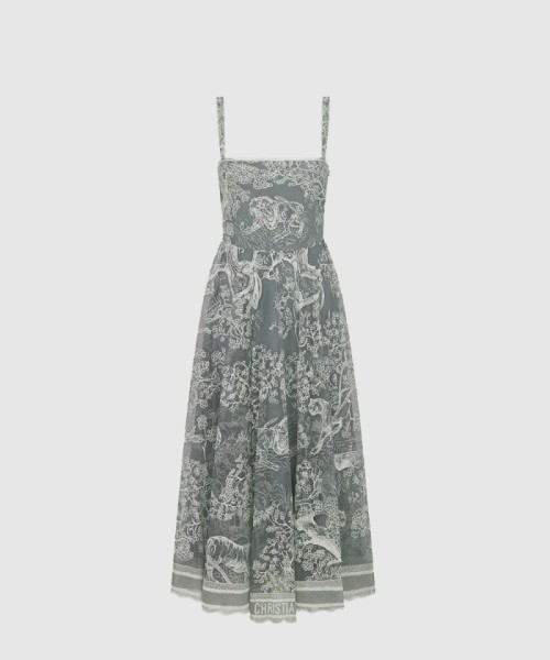 [DIOR-디올]Dioriviera 미디 플레어 드레스 541D1