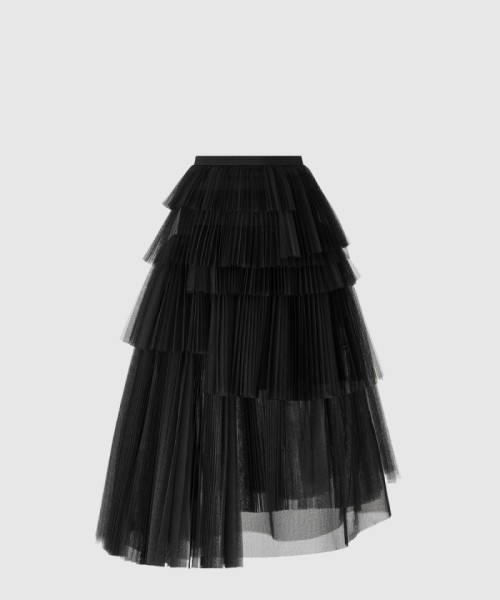 [DIOR-디올]언발란스 플리츠 미디 스커트 541J2