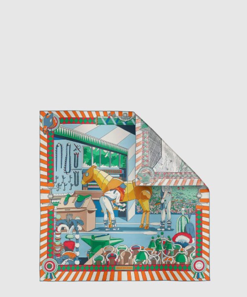 [HERMES-에르메스]Pony Pit Stop 더블 페이스 스카프 90