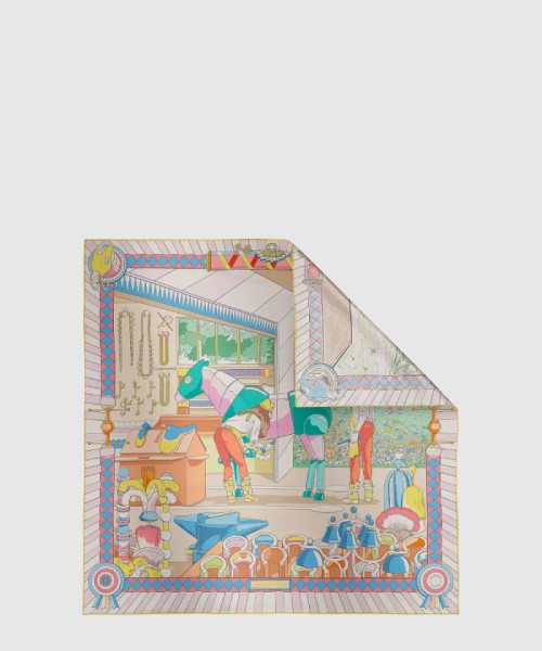 [HERMES-에르메스]Pony Pit Stop 더블 페이스 스카프 90