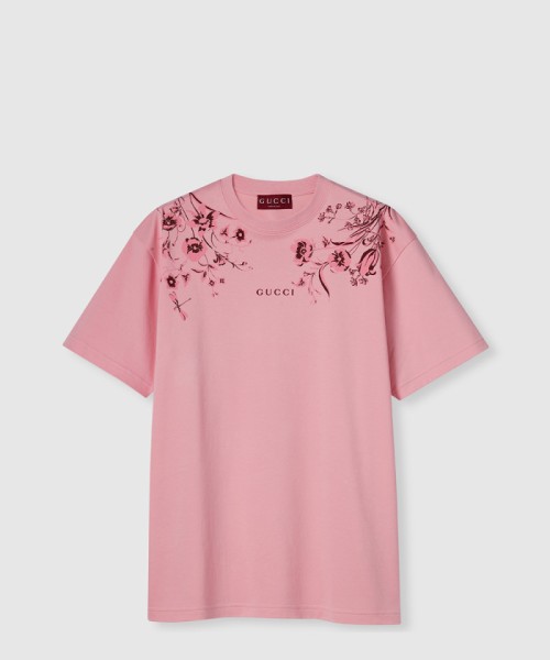 [GUCCI-구찌]부드러운 코튼 저지 프린트 티셔츠 837959