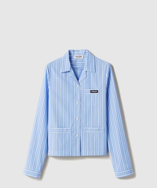 [MIUMIU-미우미우]스트라이프 포플린 파자마 셔츠 MK1888