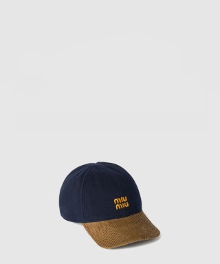 [MIUMIU-미우미우]코듀로이 패널 야구 모자 5HC369