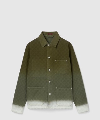 [GUCCI-구찌]블리치 GG 코튼 데님 자카드 셔츠 ‎828126