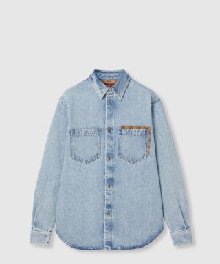 [GUCCI-구찌]GG 인서트 워시드 데님 셔츠 ‎835220