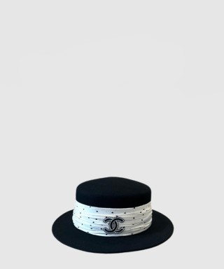 [CHANEL-샤넬]평면 고리 펠트 모자 AA7825