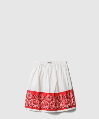 [MIUMIU-미우미우]프린트 슬럽 포플린 스커트 MG2487