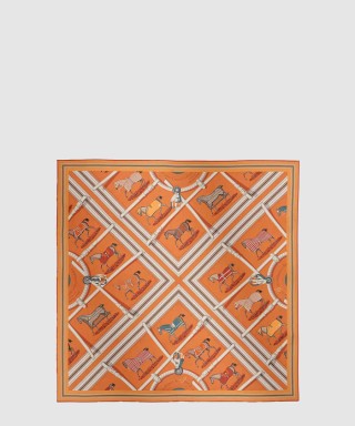 [HERMES-에르메스]Couvertures et Tenues de Jour Bandana 더블 페이스 스카프 90