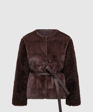 [MONCLER-몽클레어]Jouillat 합성 소재 & 테디 쇼트 다운 재킷