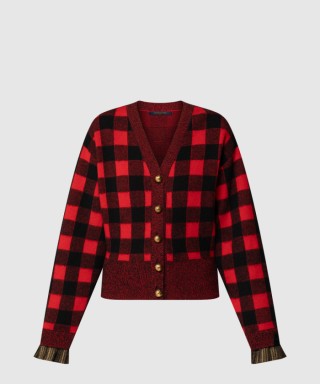 [LOUIS VUITTON-루이비통]그래픽 체크 니트 가디건 1AIRDN