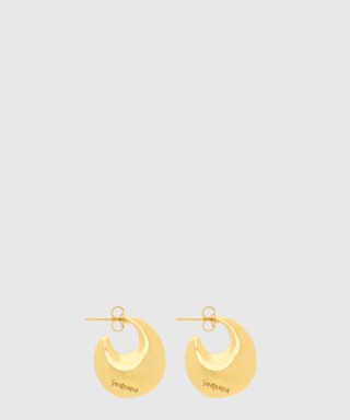 [SAINT LAURENT-생로랑]메탈 티어드롭 후프 이어링 833828