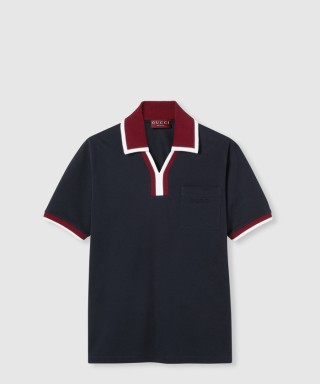 [GUCCI-구찌]피케 코튼 라펠 티셔츠 829434